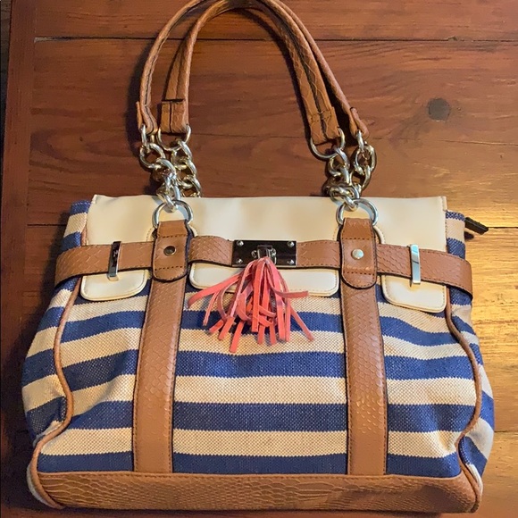 Apt. 9 Handbags - New Blue/white stripped shoulder bag